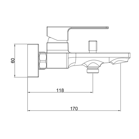 Смеситель в/д  Gross Aqua 2510880C Edge, кор. нос