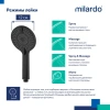 Лейка для душа, 4F, черная матовая, Rora, Milardo, ROR4FBRM18