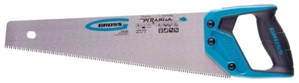 Ножовка по дереву "PIRANHA", 400 мм, 7-8 TPI, зуб - 3D, каленый зуб, 2-х комп. рук-ка// Gross