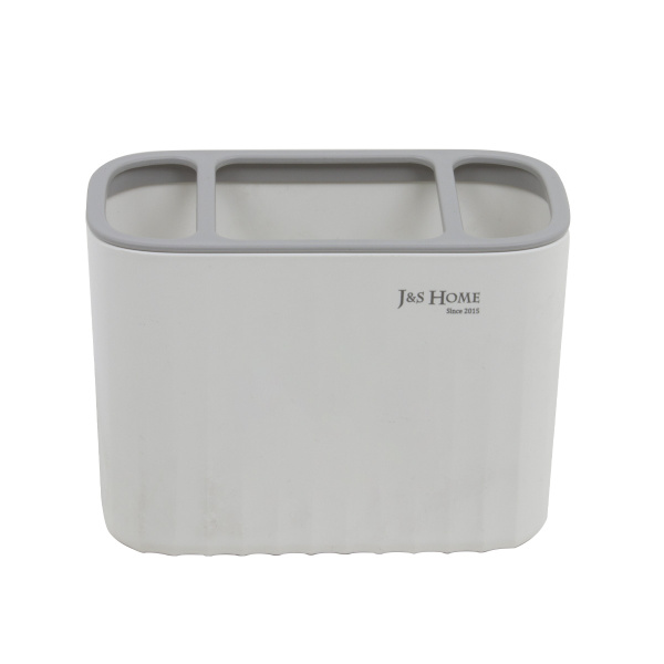 Органайзер для зубных щеток и зубной пасты J&S Home Wawe pattern пластик белый JS185180