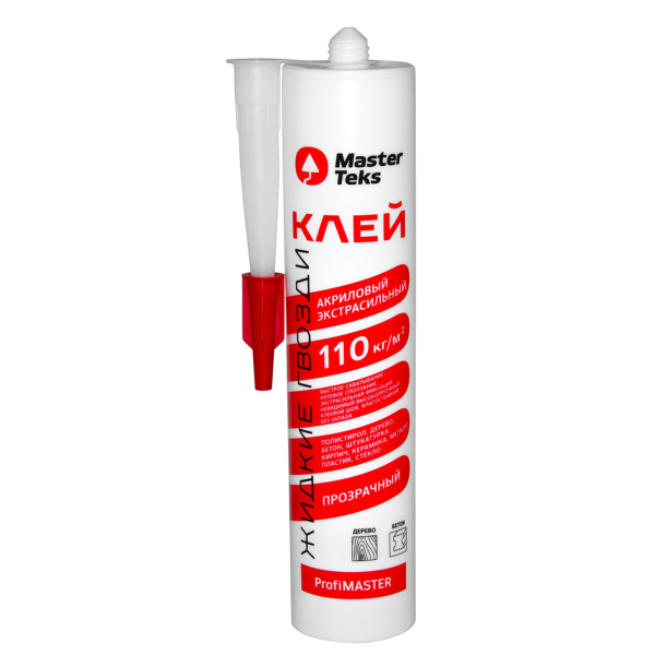 MasterTeks PM клей акриловый ЖГ 110 кг/м2 экстрасильный 0,28 прозрачный (РОССИЯ)