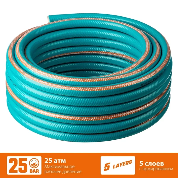 Шланг поливочный GRINDA EXPERT 5, 1" 25 м, 25 атм, пятислойный, текстильное армирование, PROLine (42