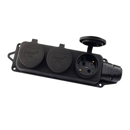 LEZARD 106 0400 0101 Розетка тройная 2Р+РЕ 1*16А