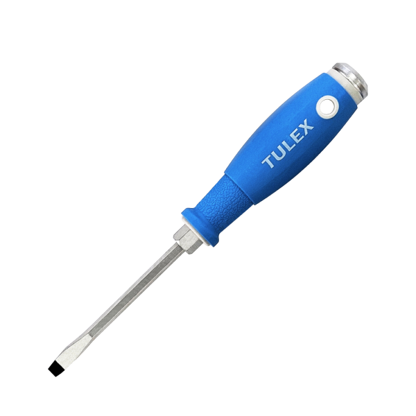 Отвертка ударная TULEX 5021610 двухкомпонентная рукоятка, магнитный наконечник, SL6.3х100мм