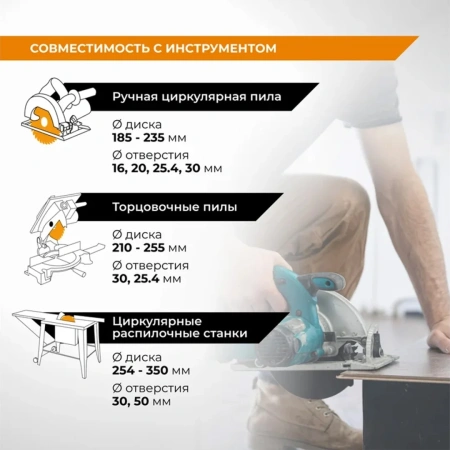 Диск пильный Universal 255мм (10”) Z60 посадка 30+25,4/20/16 RAGE by VIRA