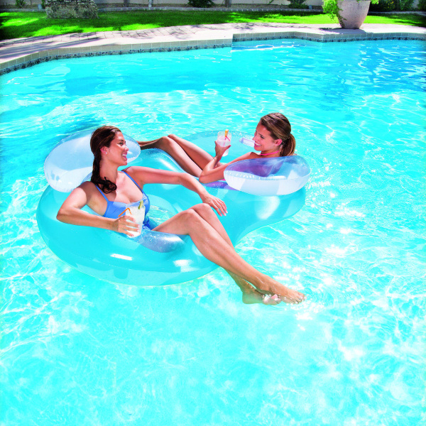 Шезлонг пляжный двухместный Bestway Double Ring для отдыха на воде 188х117 см 43009