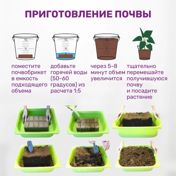 Почвобрикет БиоМастер Нежная фиалка, 5л