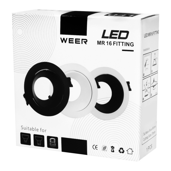 Корпус с креплением для спот WE-DLH1 Ø85*H30mm White/Black