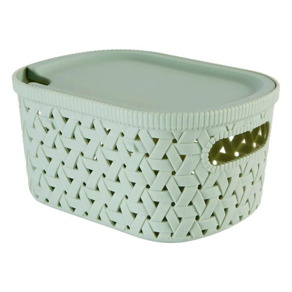Корзинка с крышкой 5Five Tressy 2,3л 19,9х15х10,1см оливковый 209334B