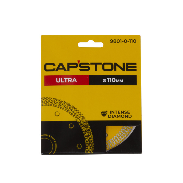 Круг отрезной алмазный супертонкий CAPSTONE"ULTRA" 9801-0-110 вл.резка,сплошной,для УШМ,110мм*22,2мм