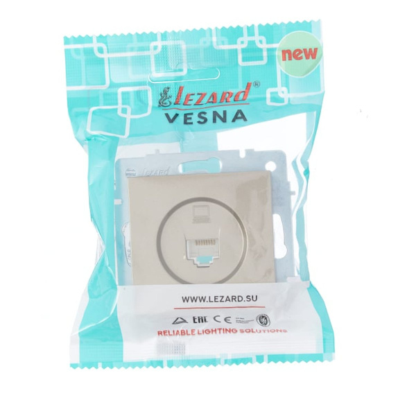 Розетка VESNA 742 3788 139 компьютерная титан (механизм)
