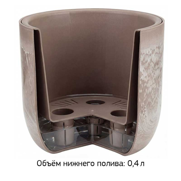 Кашпо МИКРИТ D280мм 7,8л со вставкой, бежевый слайн М 3267