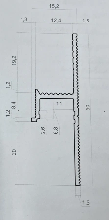 PL-2366 Плинтус теневой, черный, 2,7м