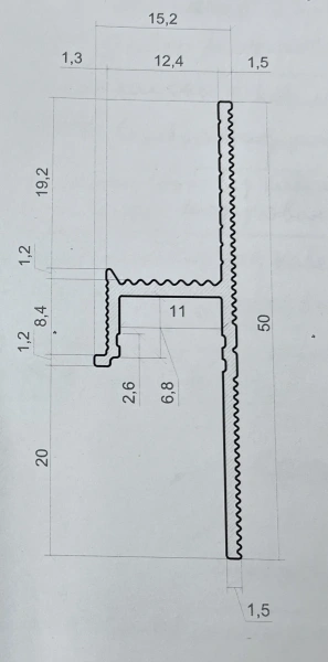 PL-2366 Плинтус теневой, черный, 2,7м