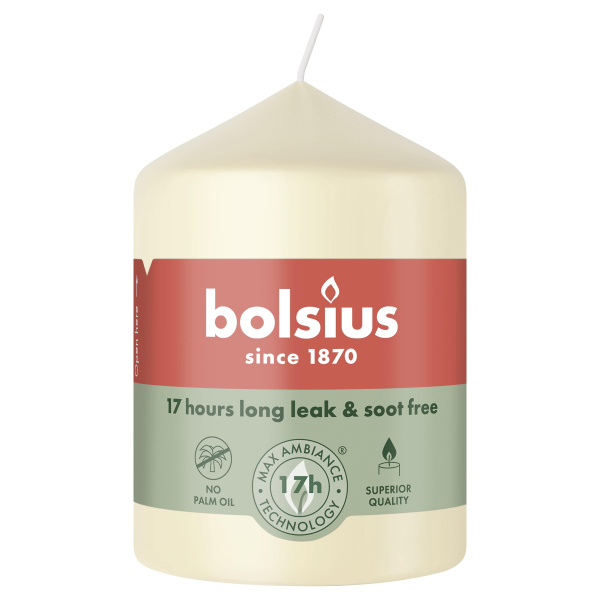 Свеча столбик Bolsius 8х5,8 см Soft Pearl