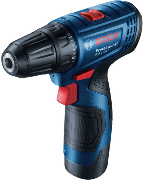 Дрель-шуруповерт аккумуляторная Bosch GSR 120-LI (2x 2.0 Ah) + набор оснастки (23 пр.)