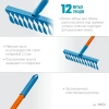 Грабли садовые GRINDA, PR-12T FIBER, 380 х 100 х 1530 мм, 12 витых зубцов, углеродистая сталь, фибер