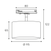 Светильник трековый WOLTA WTL-18/GX70-W BASIC под лампу GX70 Белый IP20 D115x65x122