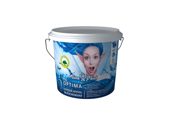Краска водоэмульсионная, Alina Paint OPTIMA, 25 кг (интерьерная, супербелая, всесезонная)