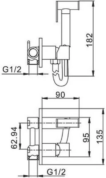 Смеситель с гигиеническим душем HAIBA HB5515-7 черный