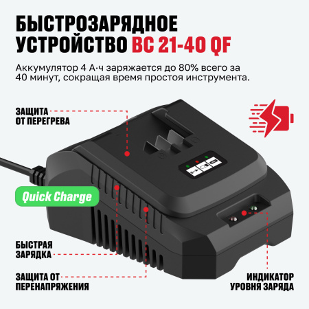 Набор аккумулятор + зарядное устройство ALTECO Kit (BCD 21-40 Li / BC 21-40 QF)