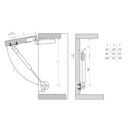 Подъёмник газовый 80N STARFIX, арт.SMF-4307