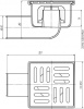 Трап Ани d50"бок 10*10 нерж.реш. нерегулир. TA5102