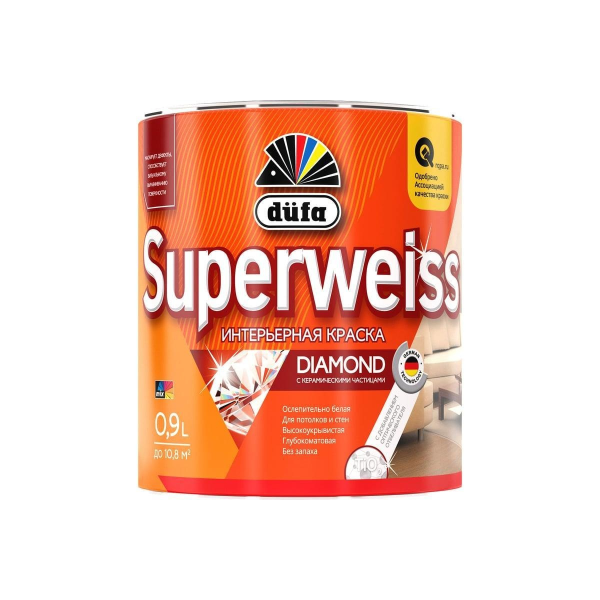 Краска водоэмульсионная "Dufa" SUPERWEISS RD4  0,9л