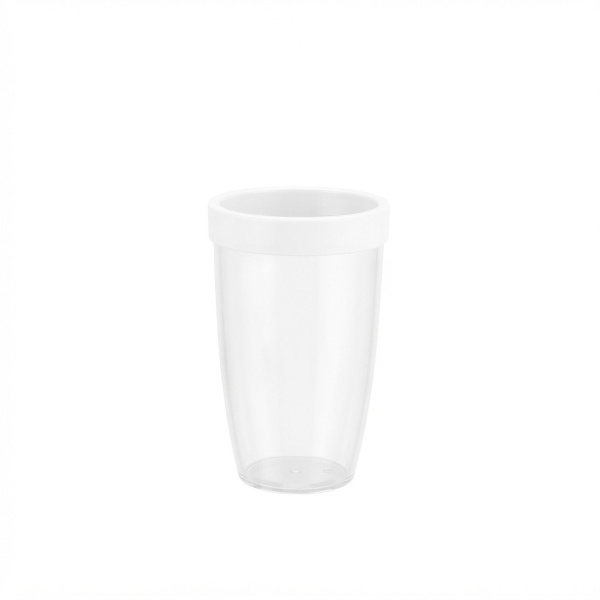 Стакан для ванной комнаты J&S Home Basic прозрачный белый 7006W-B