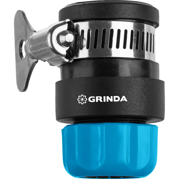 Соединитель быстросъемный GRINDA, TCC-34, диаметр 3/4", с металлическим хомутом, для шланга, PROLine