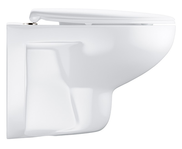 Унитаз подвесной безободковый Grohe 39351000 bau ceramic в комплекте с сиденьем, микролифт