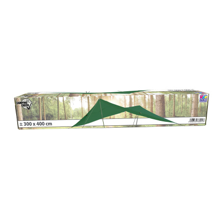 Тент туристический Camping Check Sun Sail 300х400 см  со стойками и растяжками зеленый 78091