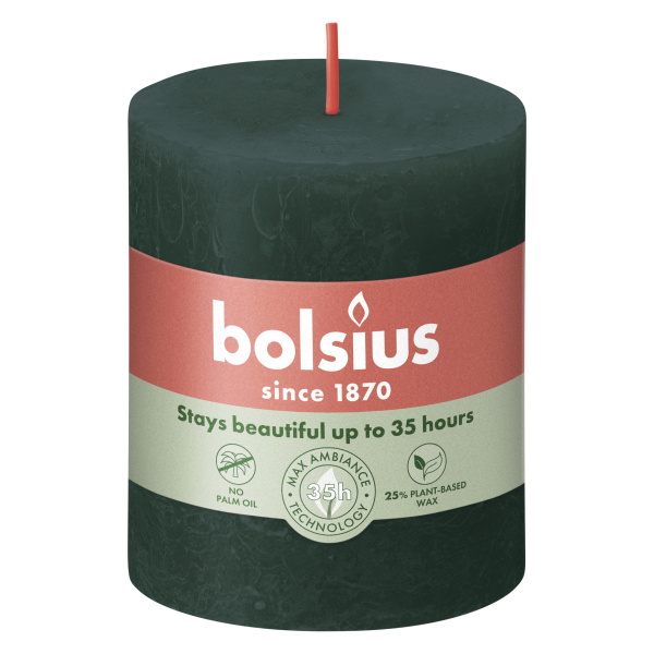 Свеча столбик Bolsius Rustic 8х6,8 см Pine Green