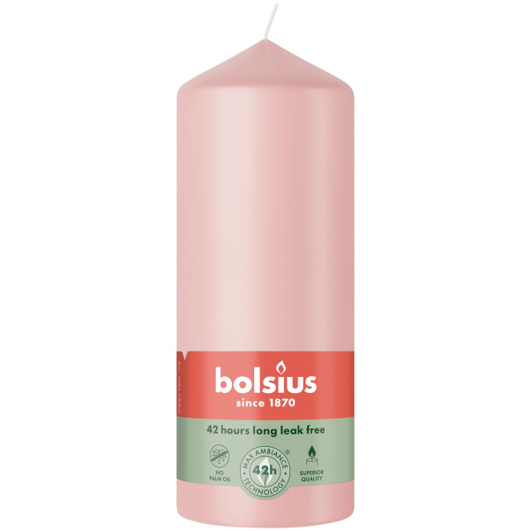 Свеча столбик Bolsius 15х5,8 см Misty Pink