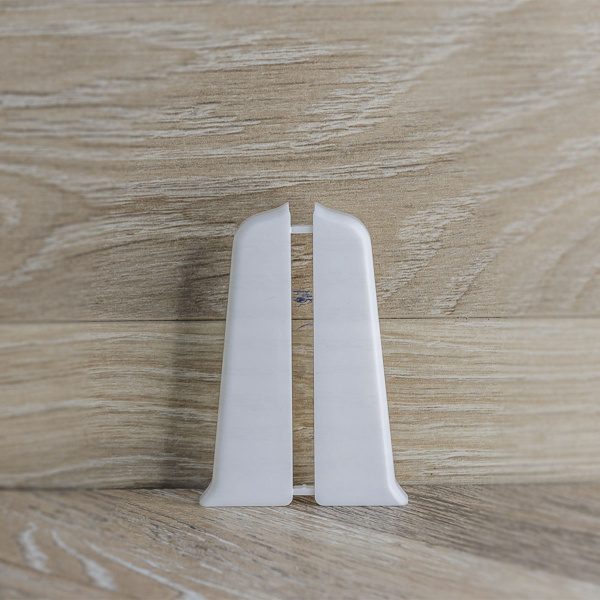Торцевые для плинтуса 70мм "Деконика", 001-G Белый глянцевый