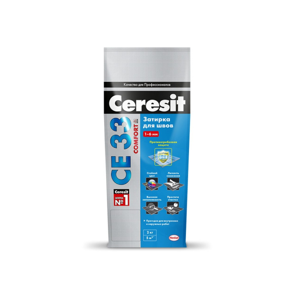 Ceresit затирка СЕ 33 Comfort Черный 2кг (19)