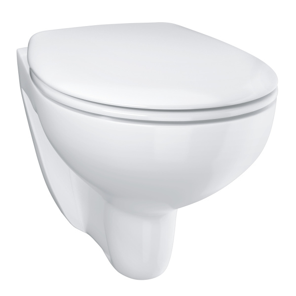 Унитаз подвесной безободковый Grohe 39351000 bau ceramic в комплекте с сиденьем, микролифт