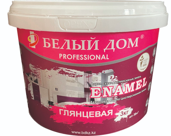 Эмаль акриловая глянцевая Белый Дом ENAMEL 3 кг