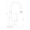 Смеситель д/к Gross Aqua ColorFlex чёрный (3241508B) "гибкий"р35"
