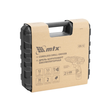 Дрель-шуруповерт аккумуляторная CDS-12, Li-Ion, 12 В// MTX