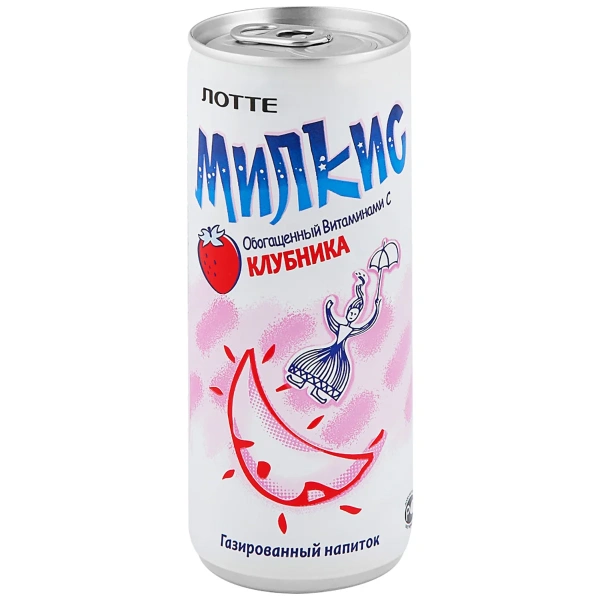 Lotte Напиток Милкис клубника 250мл