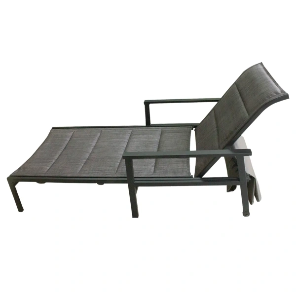 Шезлонг кровать SUNRISE с откидной спинкой 159,7х72,7х55 см серый JM-PS-T607